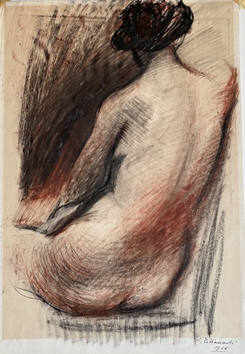 Ampelio TETTAMANTI - Zeichnung Aquarell - Donna nuda di spalle