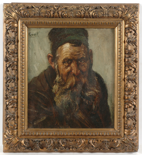 Paul KAPELL - 绘画 - "Portrait of a Polish Jew", oil on cardboard, ca. 1900