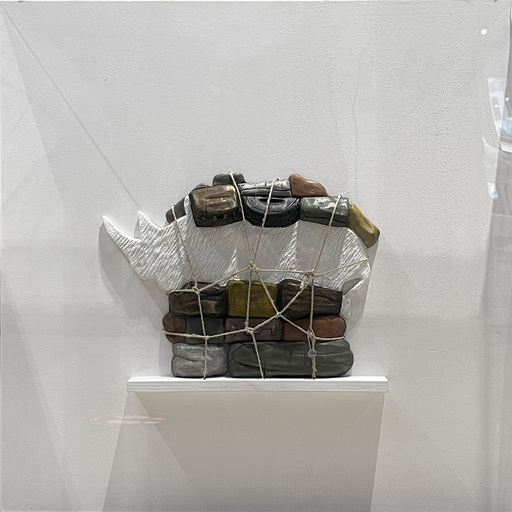 Stefano BOMBARDIERI - Sculpture-Volume - Bagaglio rinoceronte bassorilievo