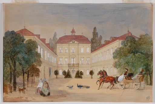 Alexander II VON BENSA - Painting - "On Palace Yard", Watercolor