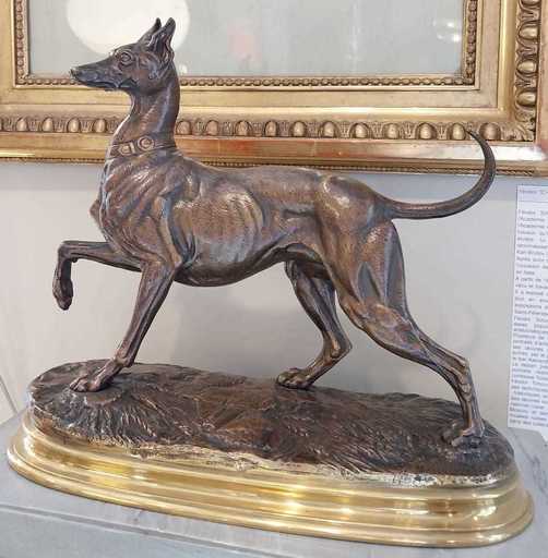 Édouard Paul DELABRIERRE - Sculpture-Volume - Sculpture de chien en bronze 