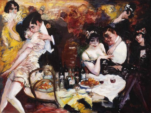 Gerhard Hendrik GRAUSS - Gemälde - Cafe scene