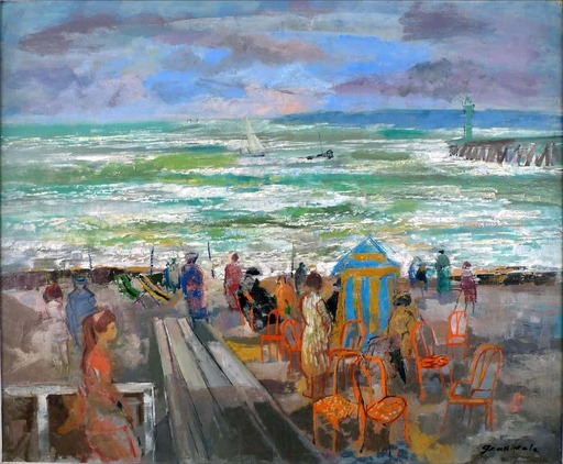 Emilio GRAU-SALA - 绘画 - Plage de Deauville