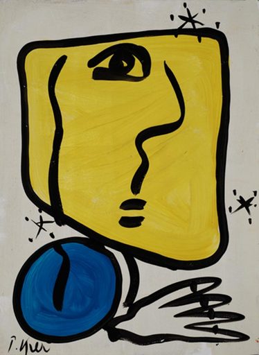 Peter Robert KEIL - Painting - Abstrakter Kopf (abstract Head)