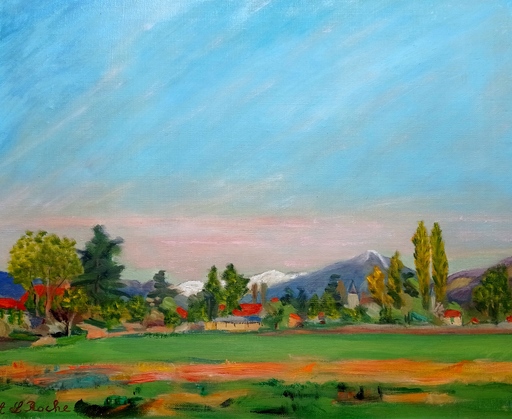 Alexis Louis ROCHE - Painting - Paysage Chêne Thonex Genève Suisse 