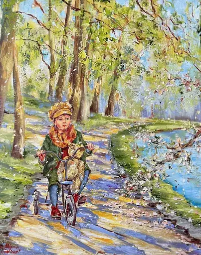 Diana MALIVANI - Painting - In the Blooming Park