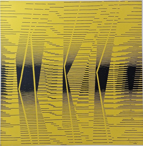 Michel SEUPHOR - Druckgrafik-Multiple - [Sans titre, Composition noire et jaune].