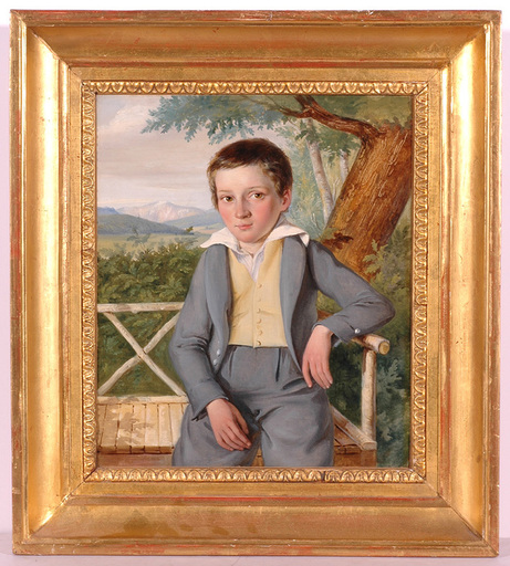 Franz EYBL - Painting - "Portrait of a Boy", First Half of the 19th Century