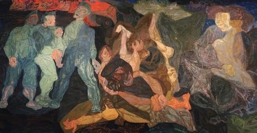 Béla BAN - Painting - Battle