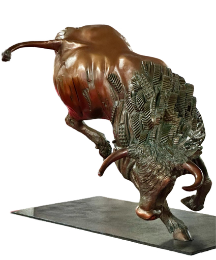 Thierry BENENATI - Skulptur Volumen - Taureau-Machine (Monumental)