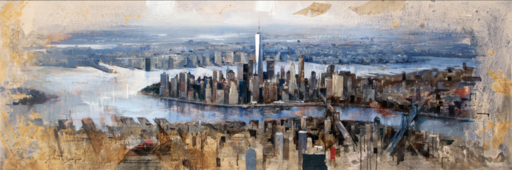 Josep MARTI BOFARULL - Painting - 45017 Manhattan from Brooklyn