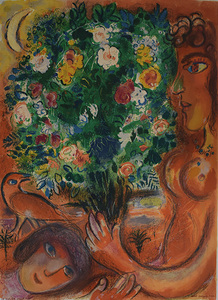 Marc CHAGALL - Print-Multiple - Woman with Bouquet