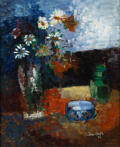 Jean DUFY - Pintura - Bouquet de Margarites