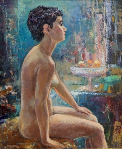 Georges TRINCOT - Gemälde - (67W) SITZENDER AKT