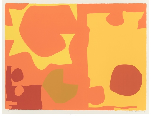 Patrick HERON - Estampe-Multiple - Six in Light Orange with Red and Yellow