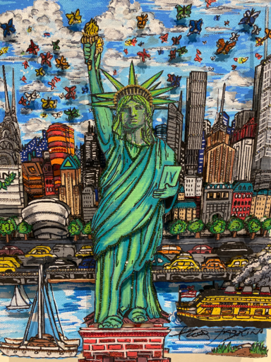 Charles FAZZINO - Pintura - Liberty pride in N.Y.C