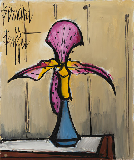 Bernard BUFFET - Painting - Orchidée rose dans un vase