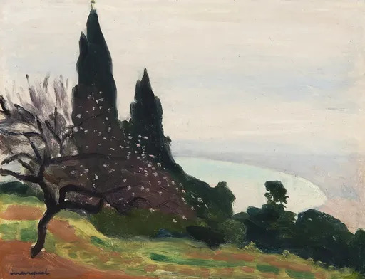 Albert MARQUET - Pintura - Brume sur la baie d'Alger