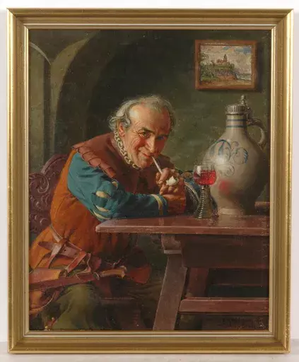 Emil KUHLMANN-REHER - Painting - "Good smoke", oil on canvas, 1920/30s