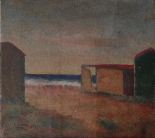 Carlo CARRA - Pintura - Spiaggia a Forte dei Marmi 