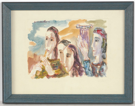 Boris DEUTSCH - Dibujo Acuarela - "Jewish women", watercolor