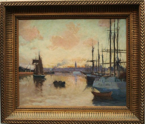 Paul TURPIN - Gemälde - Le port de Bordeaux