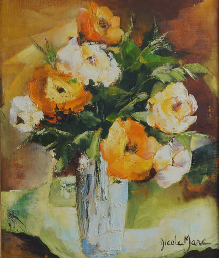 Nicole MARC - Painting - Composition florale