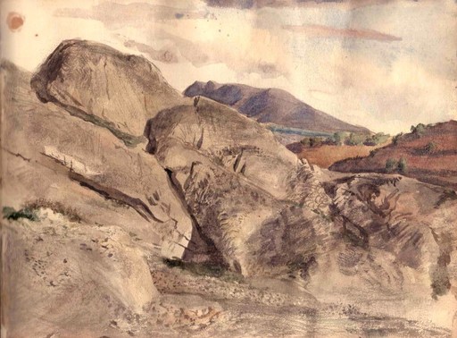 William Georges THORNLEY - Dibujo Acuarela - Paysage de Provence