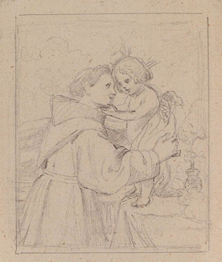 Peter FENDI - Zeichnung Aquarell - Biblical Scene, 1830's 