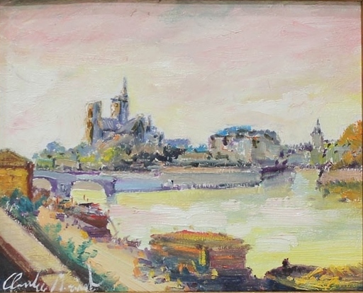 Claude MORISET - Painting - Vista de Paris