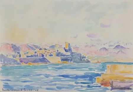 Henri Edmond Cross、ANTIBESAPRES-MIDI、画集画 Henri-Edmond Cross Neo-Impressionism - Diamond Painting Kit