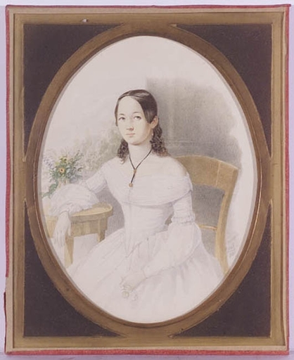 Josef Alexander KORUNA - Dibujo Acuarela - "Portrait of a Young Lady", Watercolour