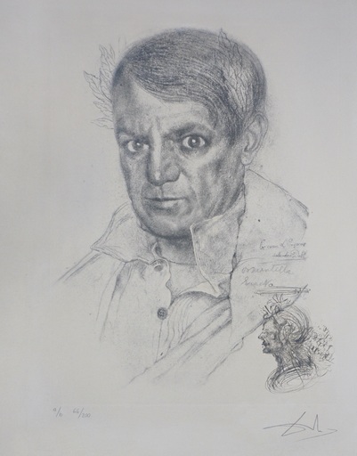 萨尔瓦多·达利 - 版画 - Portrait of Picasso