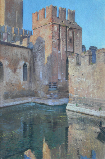Adolf HIREMY-HIRSCHL - Painting - Castello di Sirmione