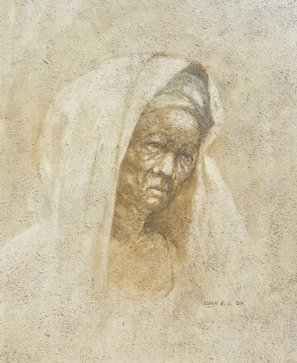 Abiodun OLAKU - Pittura - Portrait d’orientaliste 