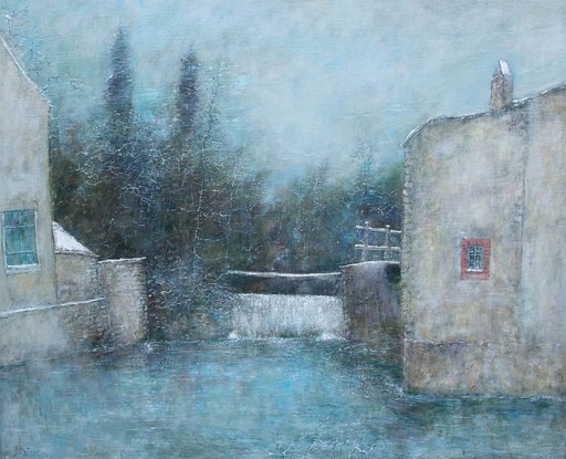 ベルナール・ガントナー - 绘画 - Le vannage en hiver