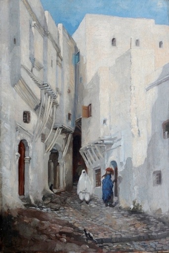 Émile SACRÉ - Painting - Oriental life scene