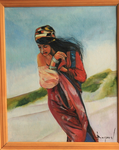 Birgit MALCORPS - 绘画 - femme dans les dunes