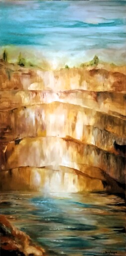 Christine DESPLANQUE - Peinture - Les falaises lumière
