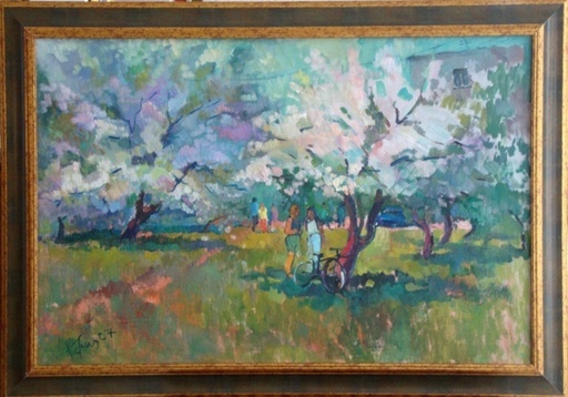 Ludmila PEREC - Painting - Blooming apple-tree`s