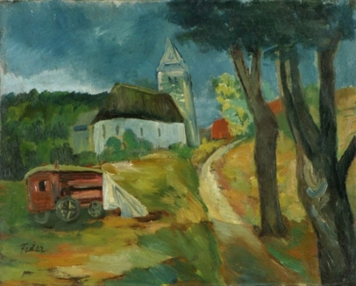 Adolphe FEDER - Gemälde - Landscape in France