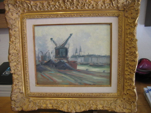 Robert Henri PINCHON - Peinture - Les quais de Seine à Rouen