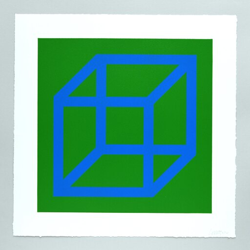 索尔·勒维特 - 版画 - Open Cube in Color on Color Plate 12
