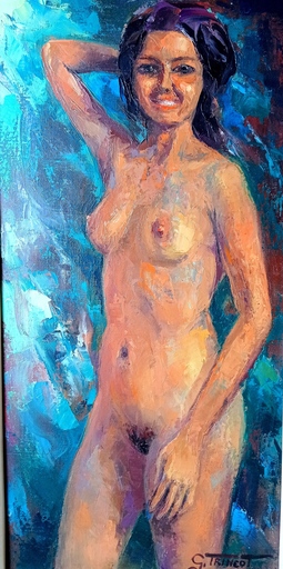 Georges TRINCOT - Painting - Jeune femme nue debout.