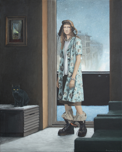 Nataliya BAGATSKAYA - Peinture - Contemporary portrait "It's Cold"