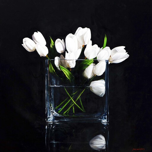 Alexander SHEVERSKY - Peinture - White Tulips