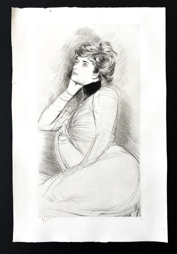 Paul César HELLEU - 版画 - Femme assise de profile