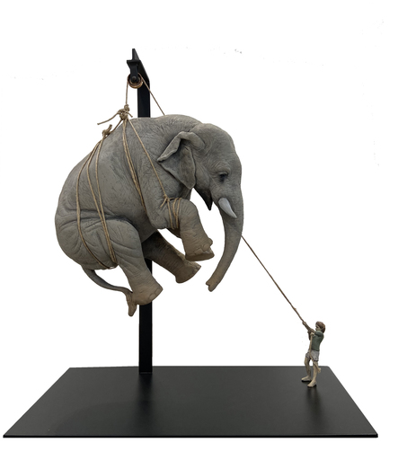 Stefano BOMBARDIERI - Sculpture-Volume - Elia e l'Elefante / medio
