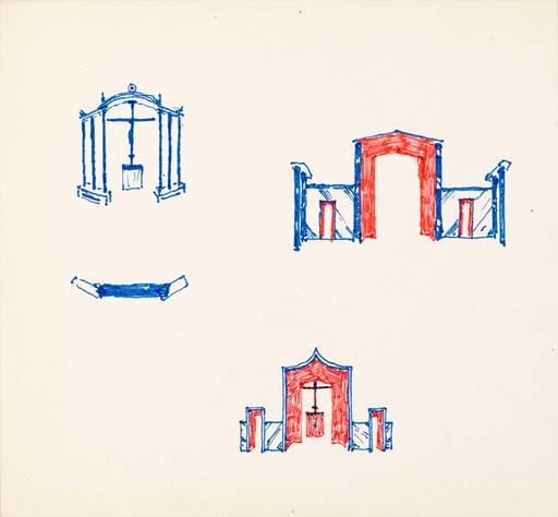 Jerzy NOWOSIELSKI - Dibujo Acuarela - Sketches of the Iconostasis - double-sided artwork 
