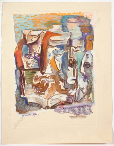 Boris DEUTSCH - Dessin-Aquarelle - "Cubist composition", watercolor